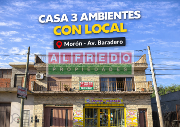 Casa de 3 ambientes con local cochera y fondo
